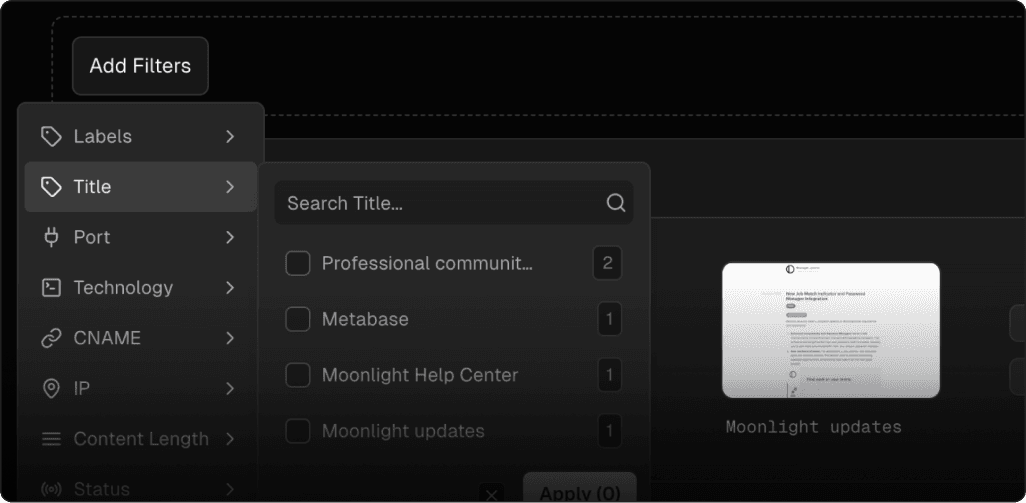 Precise filtering with dynamic subgroups